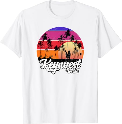 Key West Florida Keys Vintage TShirt Amazon.co.uk Clothing